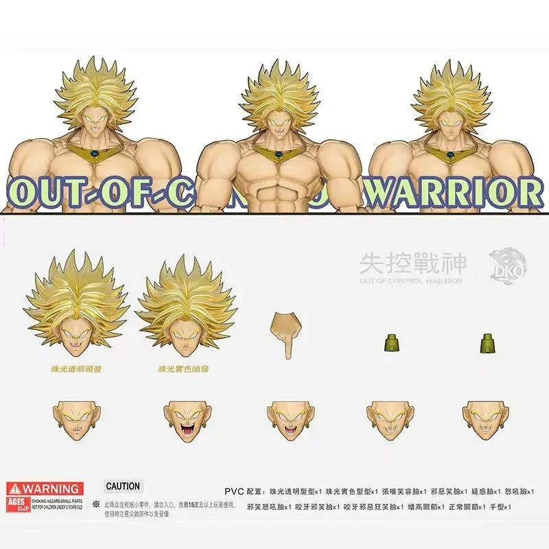 In Stock! DKO Toy Dragon Ball Z Broly Head Sculpt Accessory Pack, Out-of-control God of War, Adapted To Beast God Body Gifts view 6