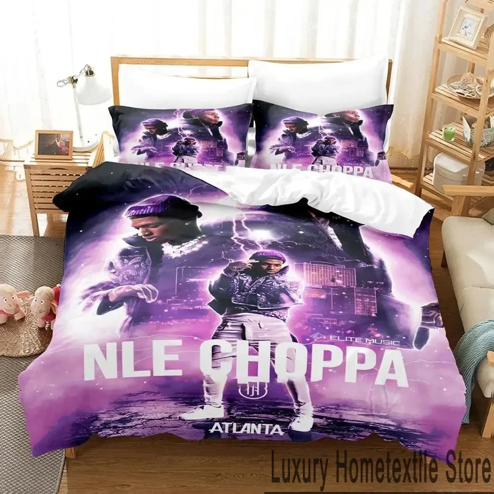 3D Print NLE Choppa Rapper Bedding Set Boys Girls Twin Queen King Size Duvet Cover Pillowcase Bed boys Adult Home Textileextile