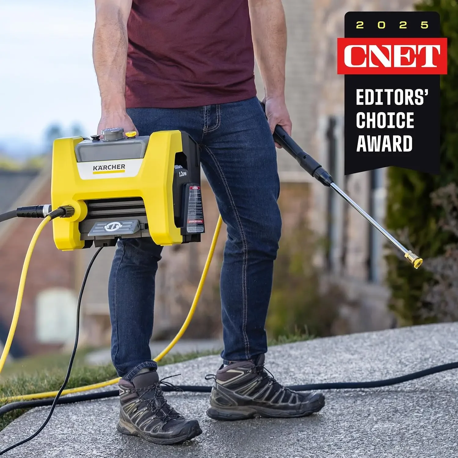 Lavadora de alta eficiencia, 1,2 GPM para una limpieza efectiva de automóviles y revestimientos, 3 boquillas de conexión rápida