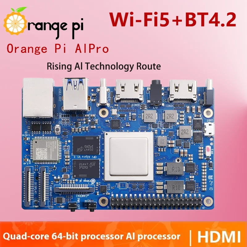 

Orange Pi AIPro 8/16 ГБ Rockchip RK3588S Макетная плата AIPro Ascend AI Процессор 8 TOPWiFi Bluetooth WiFi + BT Мини-ПК