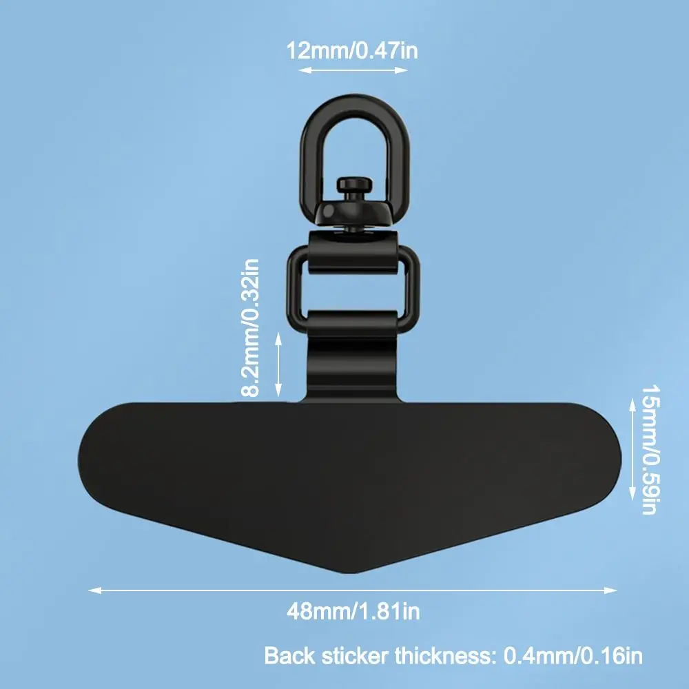 Universal 360° Rotatable Stainless Steel Phone Lanyard Clip Patch Ultra Thin Phone Case Hanging Rope Cellphone Anti-lost Strap