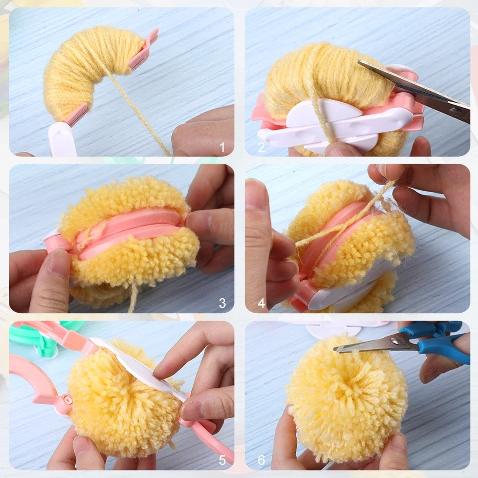1 مجموعة أضاليا مجموعة زغب الكرة ويفر Pompom الغزل صنع أداة 4 أحجام دليل DIY بها بنفسك النسيج الصوف Pompom صانع التطريز أدوات الحياكة