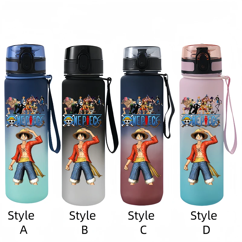 One Piece Anime Water Bottle Egg Head Island Luffy Zoro Chopper Nami 650Ml Large Capacity Portable Plastic Anime Water Cup Gift