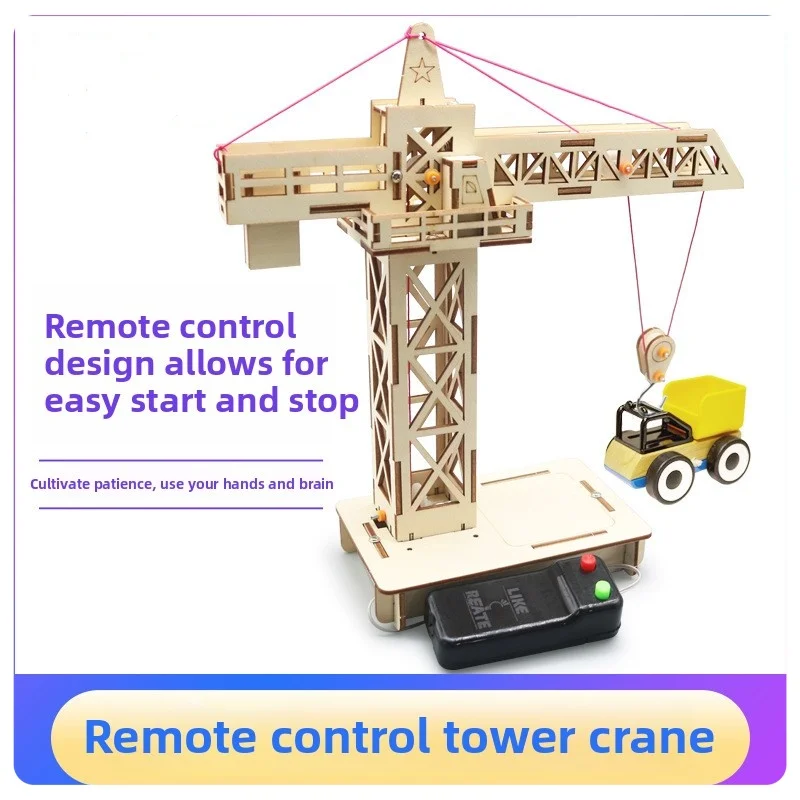 Remote Control Tower Crane Lifting Crane Model Diy & Mainan Bangunan Mainan Model Sains & Pendidikan untuk Hadiah Mainan Anak-anak