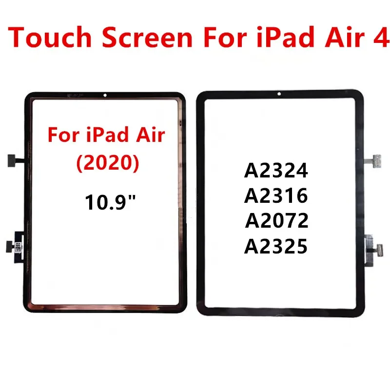 Szkło zewnętrzne do Apple iPad Air 4 10.9 2020 Ekran dotykowy Panel przedni Wyświetlacz LCD Zewnętrzne części naprawcze A2324 A2072 A2316 + OCA