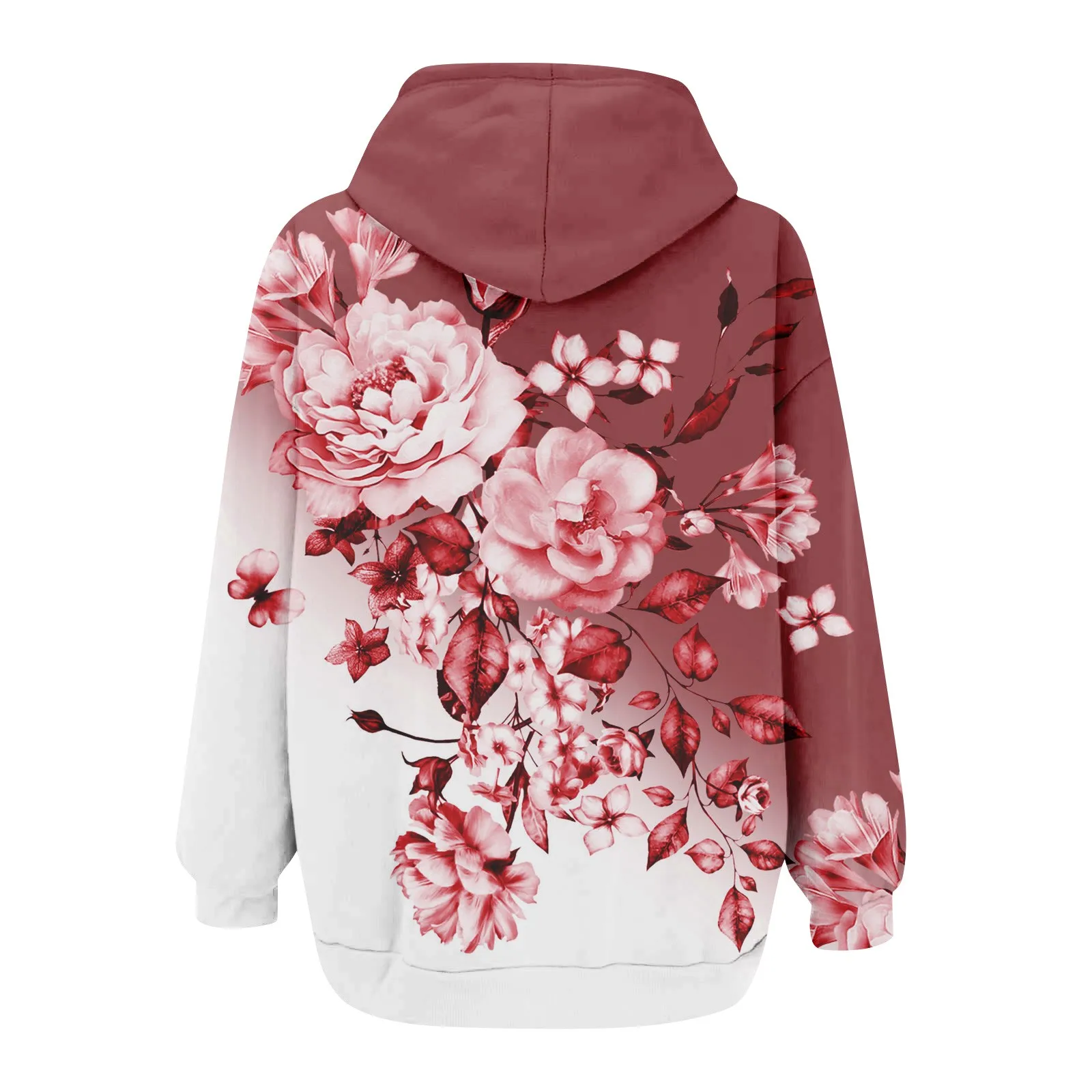 Women\'s Long Sleeve Printed Sweatshirt Long Sleeve Pocket Jacket Zipper Hoodie Coat  Autumn