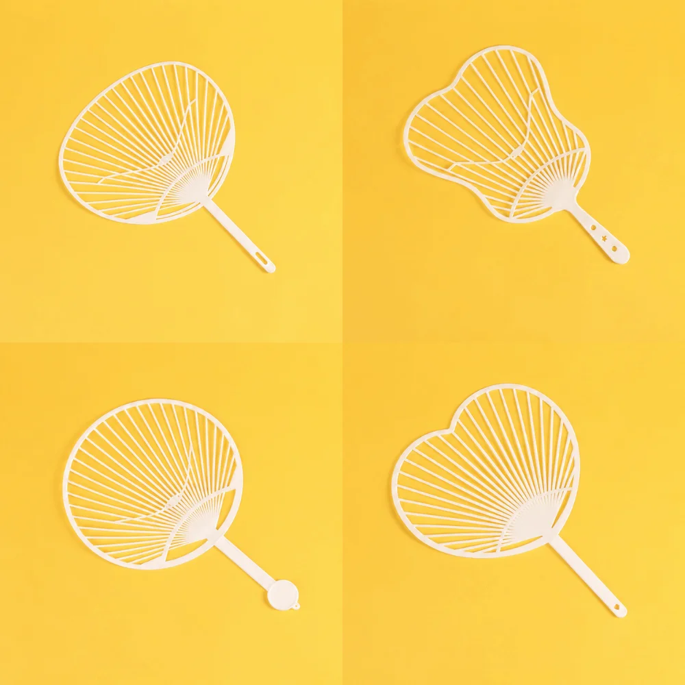 White Hand-held Fan Framework Semi-finished Fan Making Crafts Hand Fan Unassembled Plastic DIY Concert Cheer Fan DIY Project