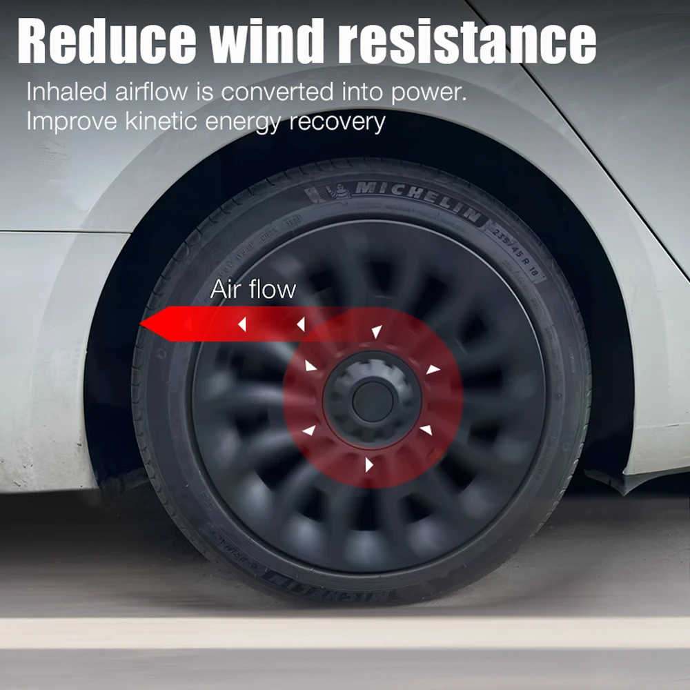 2025 ل تسلا نموذج 3 هايلاند 18 بوصة جديد HubCap الأداء أغطية الاطارات جزء العجلة كامل حافة 2024 اكسسوارات غطاء عجلة 4 قطعة #5