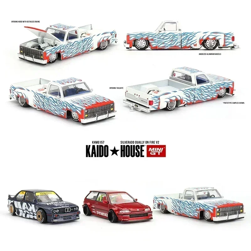 

MINIGT KHMG156 1:64 Civic EF Red Openable Hood Diecast Car Model Kaido House