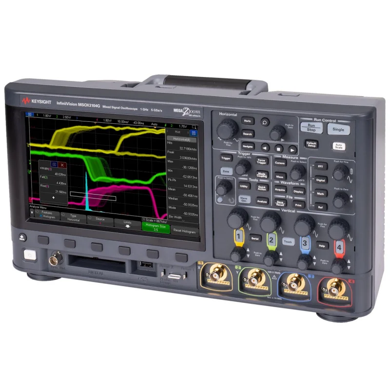 Keysight DSOX3102G oscilloscope:1 GHz,2 channels, 4 Mpts memory, 1,000,000 waveforms/sec update rate, 8.5-in touch screen