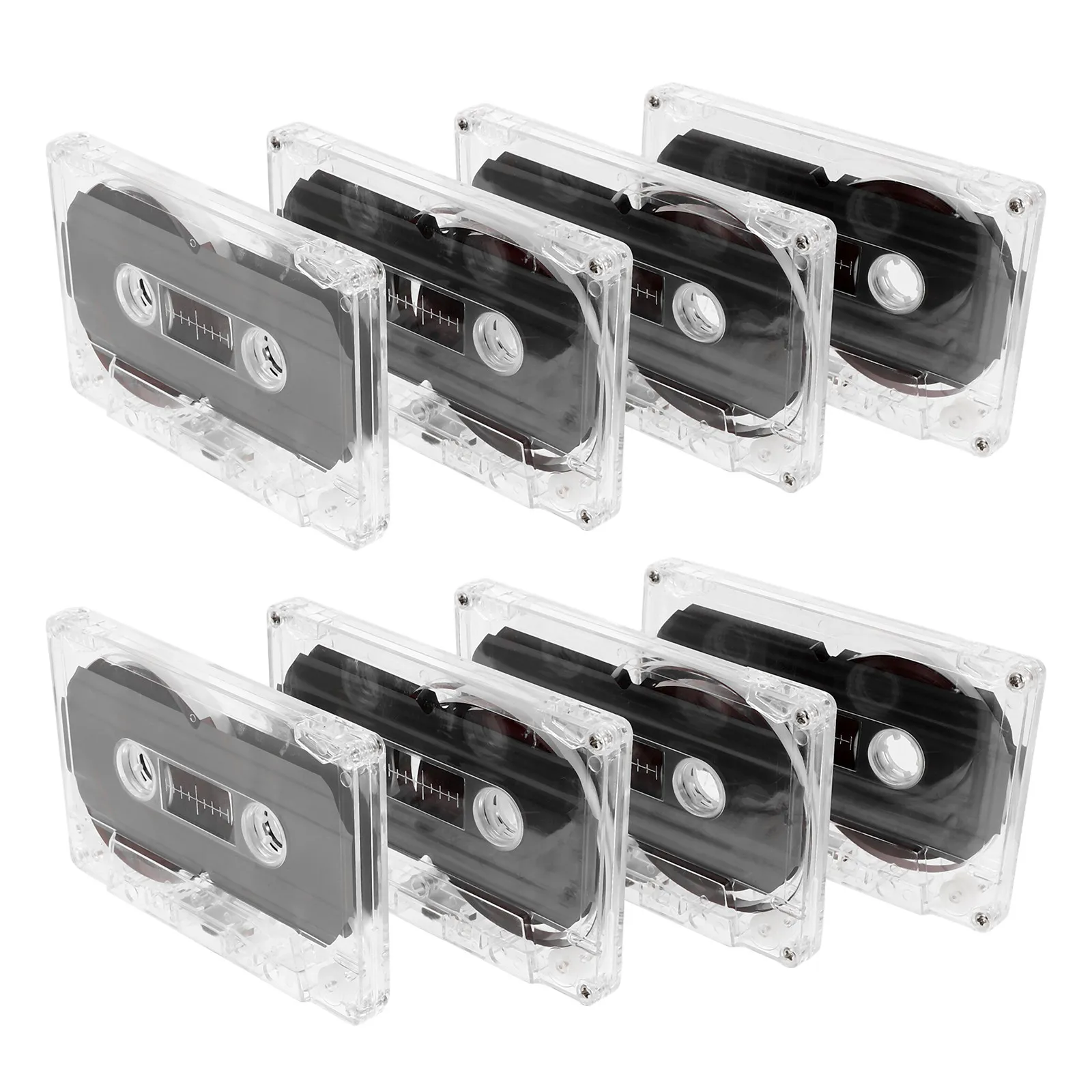Blank Cassette Tape Vintage Clear Plastic Case Stable Audio Recording DIY Messages Party Instructional Audio Voice Cassette Tape