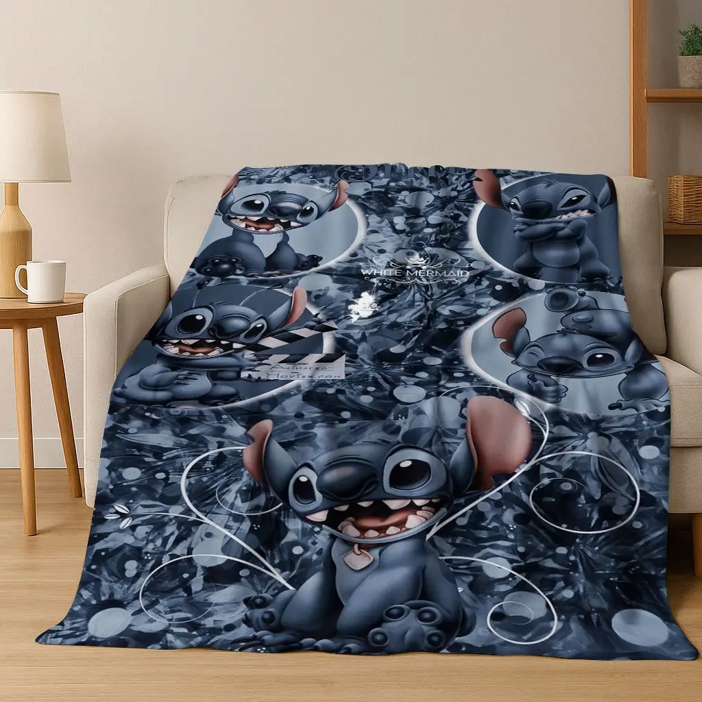 ثلاثية الأبعاد ليلو وستيتش الوحش الكرتون لطيف الطفل الفانيلا بطانية لينة بطانية دافئة لغرفة النوم غرفة المعيشة السرير السفر نزهة هدية