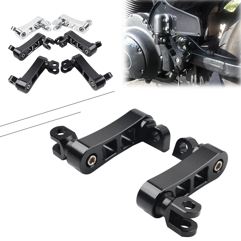 1Pair Motorcycle Foot Peg Footrest Mount Extensions w/ Hardware Aluminum For Harley Sportster XL883 XL1200 Softail Dyna Touring