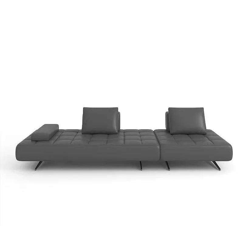 

Italian module leather sofa combination living room small apartment first floor