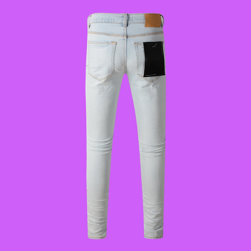 Calças jeans Hip-Hop retas com bolsos múltiplos, Roca Jeans, Tag Preto, Calças de alta qualidade, Streetwear, Brand, Novo, Roxo, 2022