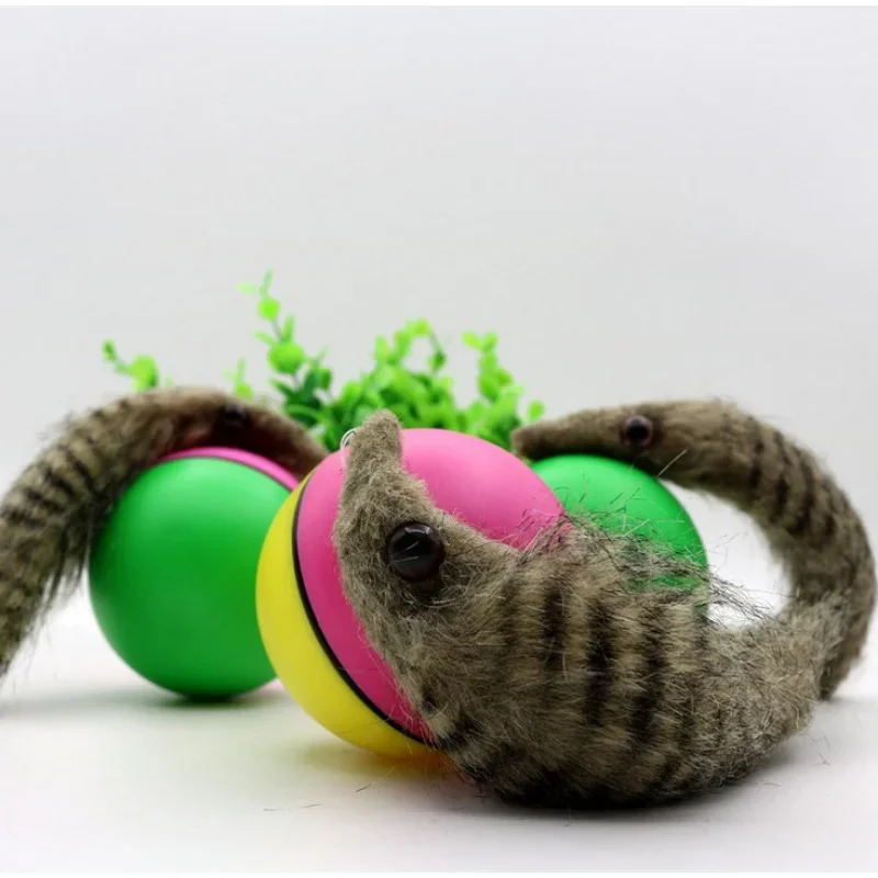 Dog Cat Beaver Weasel Puppy Rolling Play Random Alive New Pet Ferret Toy Toy Jump Ball Moving Chaser Weasel Mice Animal Toys