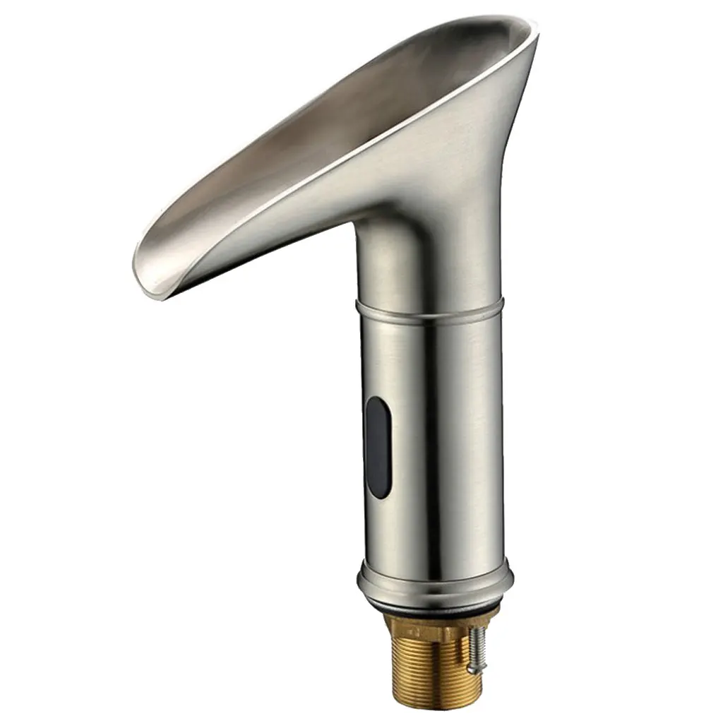 

LED Mounted Brushed Sense Faucet Bathroom Basin Mixer Tap