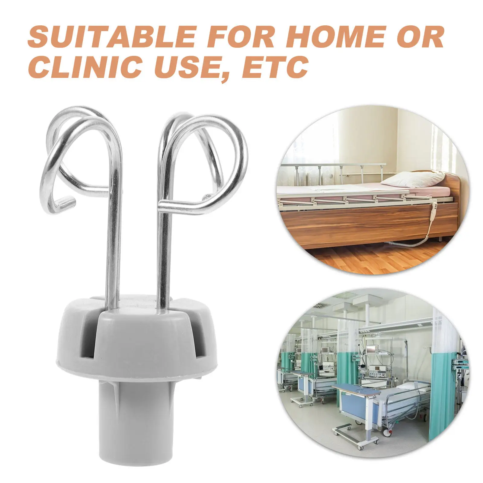 4-Piece Stainless Steel Infusion Stand Hook Set for Vertical Iv Pole Rack Hospital Clinic Portable Drip Stand Accessory