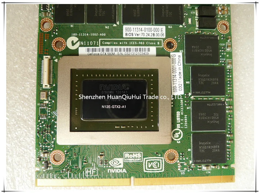 Imagem -04 - Placa de Vídeo Nvidia Geforce Gtx 580m Gtx580m 2gb Gddr5 Mxm 3.0b Placa Gráfica para pc Gamer Iga 17x r2 r3 r4