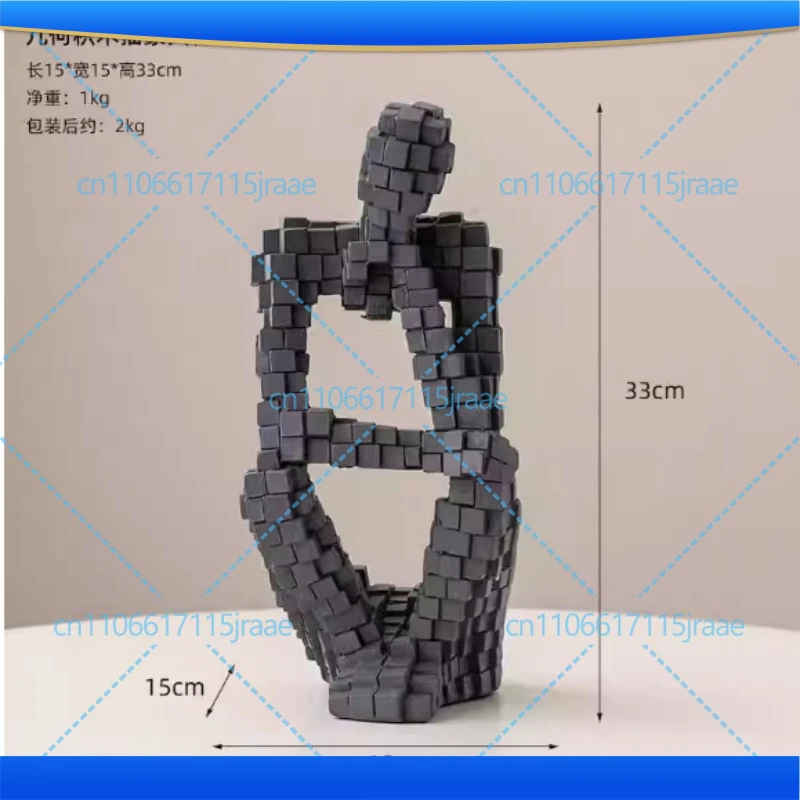 

Имитационные фигурки-конструкторы: Статуэтка Мыслителя, Эстетические украшения для комнаты, Абстрактная скульптура из смолы, Декор для стола