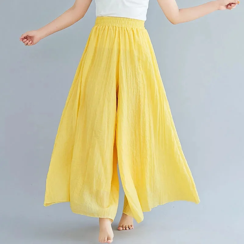 

Korean New Fashion Wide-leg Simple Loose Women's Summer Ninth Pants Ankle-Length Trousers Ladies Solid Color Straight Sweatpants