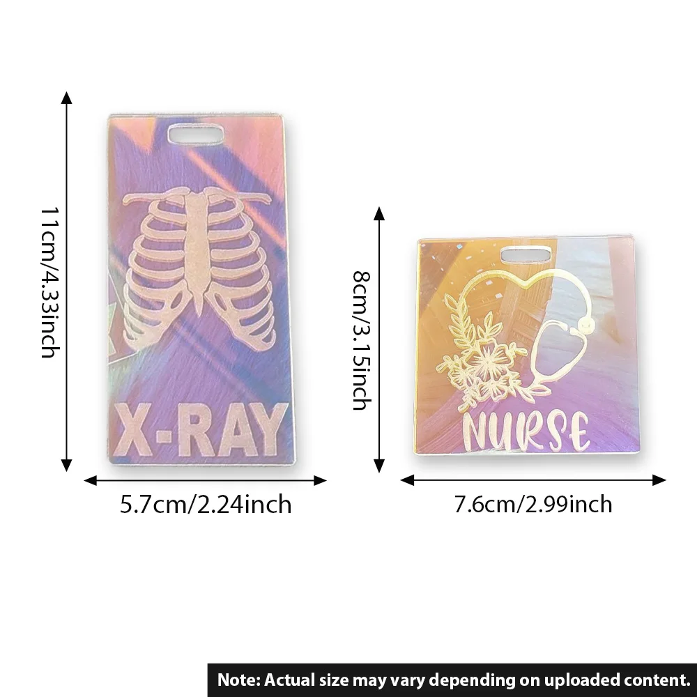 قطعة واحدة من سحر شارة الهوية المخصصة - اسم شخصي، منقوش بالليزر، تصميم ثلاثي الأبعاد، DIY، مثالي للممرضات، ملحقات الاستخدام اليومي