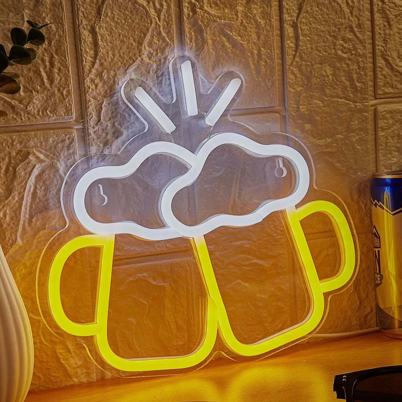 Chi-buy LED Neon Cheers USB Powered Neon Signs Night Light 3D Wall Art Bar Decor Lamp Signs