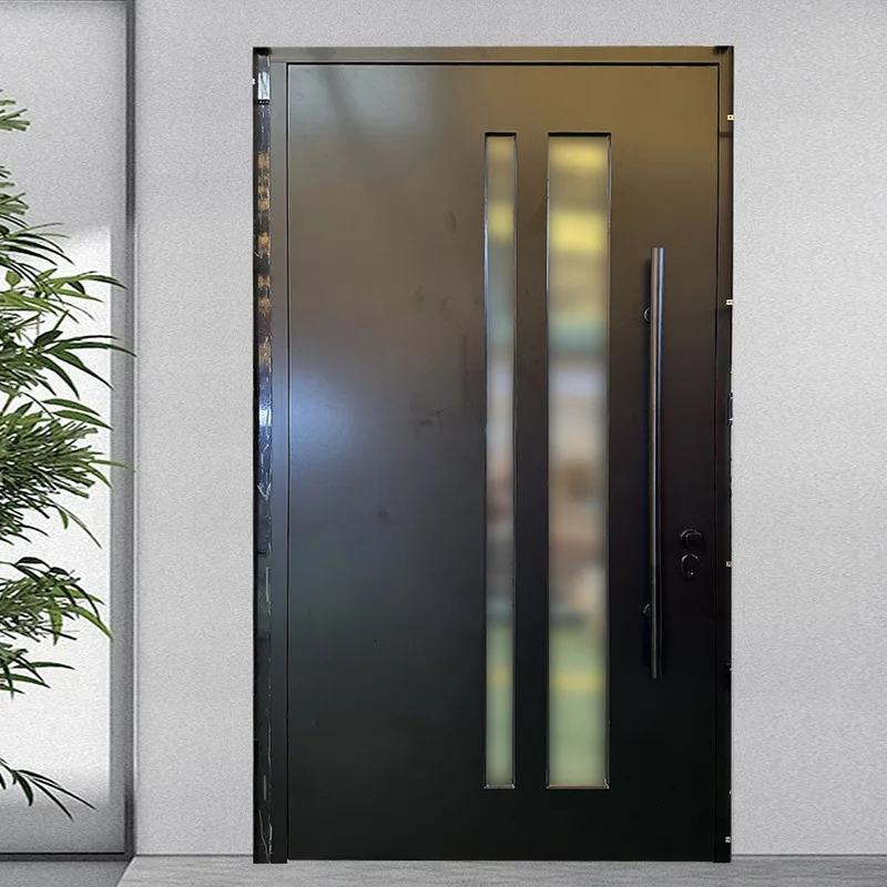 Best Price in Europe Secure Aluminum Entrance Door with Aluminum Strip Main Entrance Door