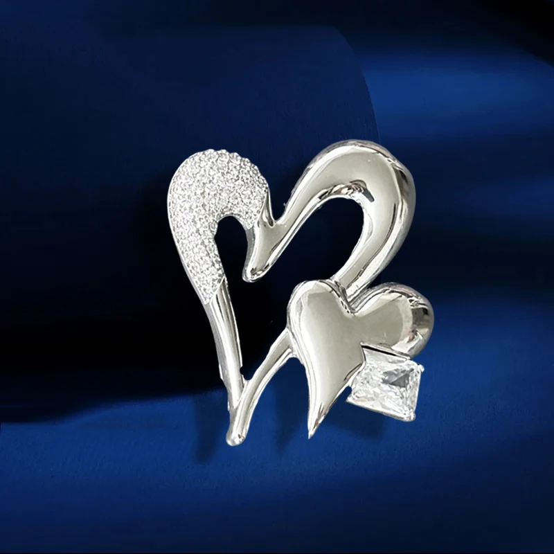 Exquisite Zircon Pearl Dandelion Brooches for Women Jewelry Temperament Shell Heart Shape Women Broche Coat Pins Accessories