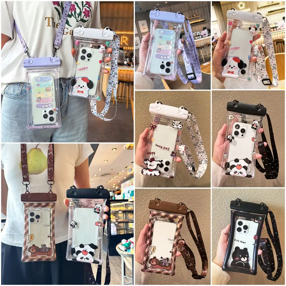 

Cartoon Pattern Mobile Phone Bag Multicolor Waterproof Swiming Waist Bags Adjustable Rectangle Mobile Phone Case Swimming