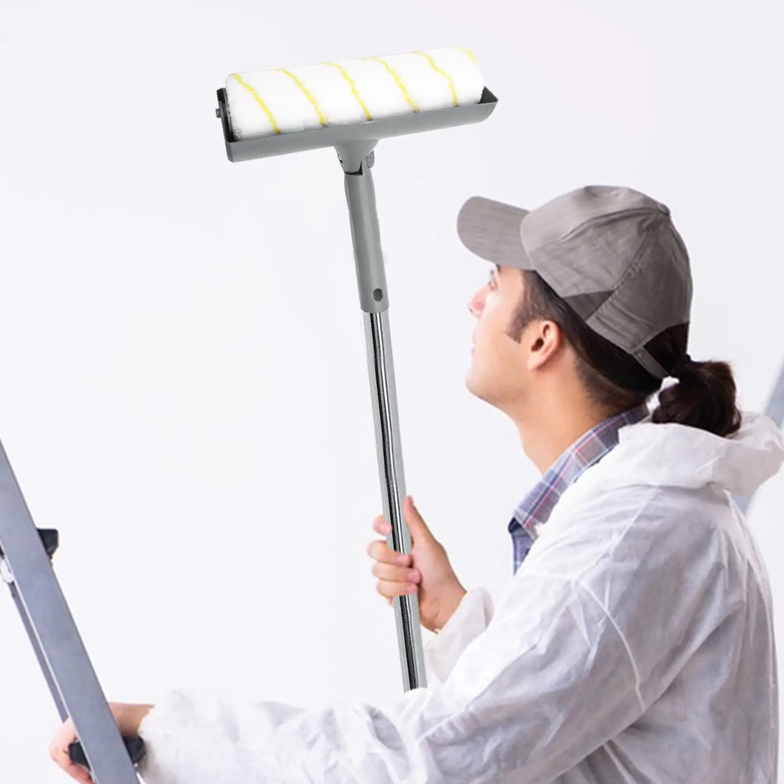 Paint Roller Kit Professional Painting Supplies Set Comfortable Tool With Extension Pole For Wall Ceiling Room Renovation