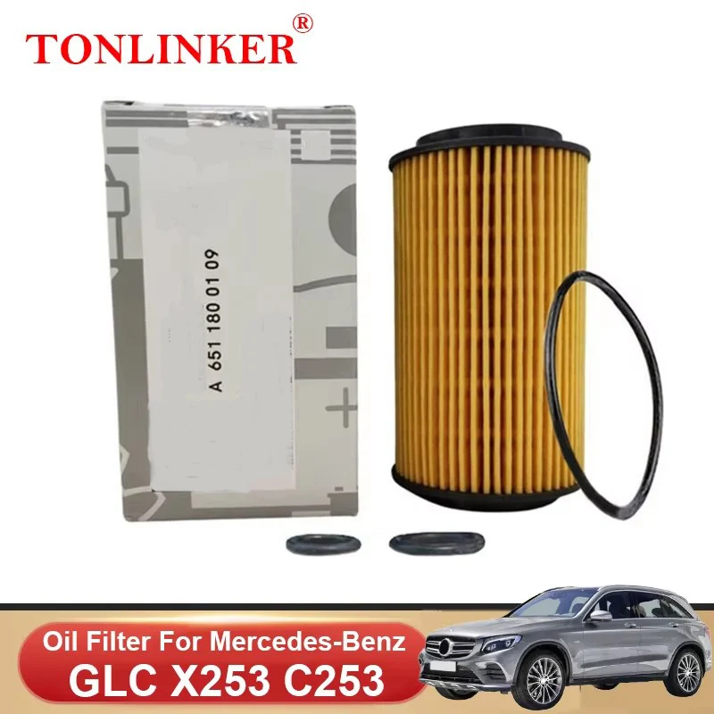 

TONLINKER Oil Filter A6511800109 For Mercedes Benz GLC X253 C253 2015-2019 GLC 220d 250d 4MATIC Diesel Model Car Accessories