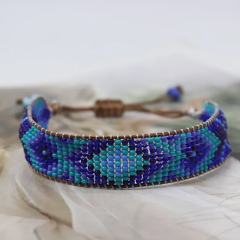 Bohemia Fashion Adjustable Rice Bead Bracelet Hand Knitting Arrow Geometry Design Simple Elegant Accessory for Women