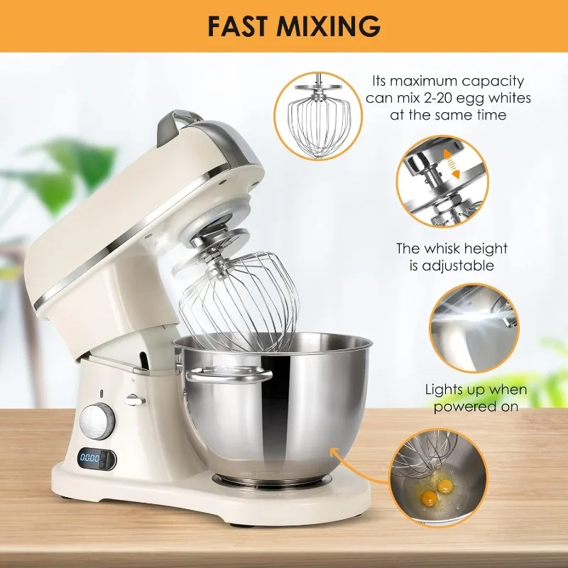 Impastatrice commerciale da terra 8,4 QT 800 W con certificazione NSF e pressofusione di alluminio, impastatrici da cucina impastatrice elettrica da cucina in metallo per alimenti Mi