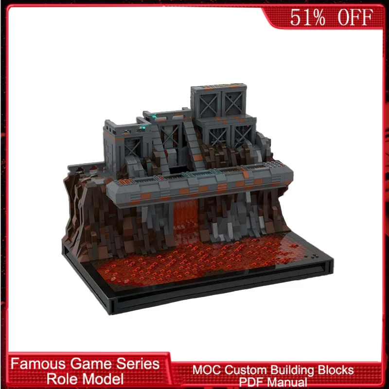 

2459 деталей: Конструктор Lava-DuelonMagmaridge MOC, модульная модель из строительных блоков, простая детская игрушка для самостоятельной сборки, подарок на праздники