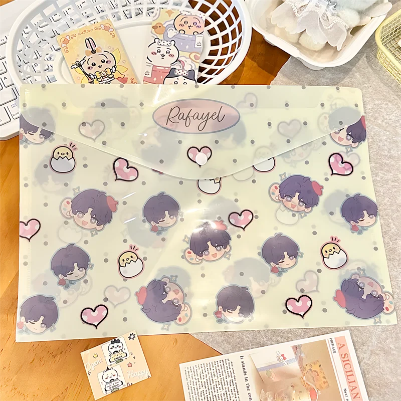 Game Love and Deepspace Cartoon A4 File Bag Transparent Test Paper Stationery Storage Bag Xavier Rafayel Shen Xinghui Qi Yu Gift