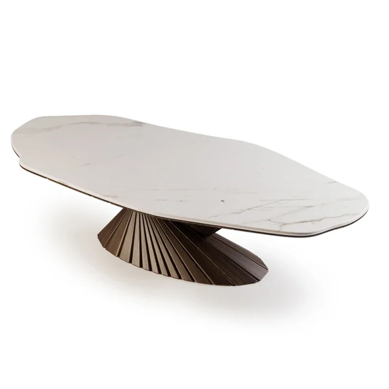 Hong Kong style postmodern ash wood marble dining table