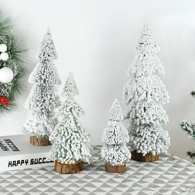 

1Pc Mini Christmas Tree Model Pine Trees Miniature White Snow Winter Forest Train Railway Game Scenery Navidad Xmas Decor Tree