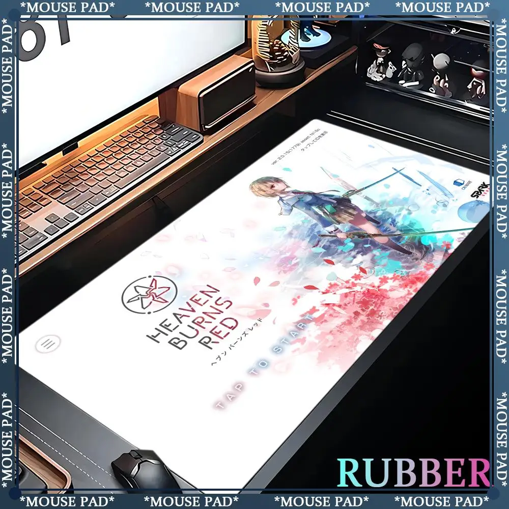 XXL90x40cm H-Heaven Burns レッドラバーマウスパッド Tapetes de Mesa Teclado、Borracha Kawai、Tapete de Mesa Antiderrapante