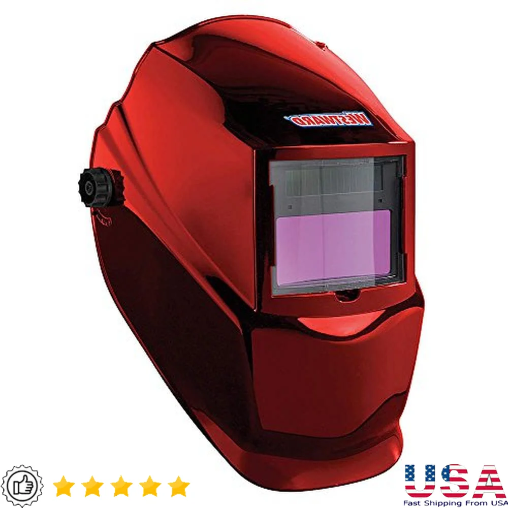 Solar Powered Auto Dark Welding Helmet Face Protection Radiant Sparks Nylon Slim 1.8lbs