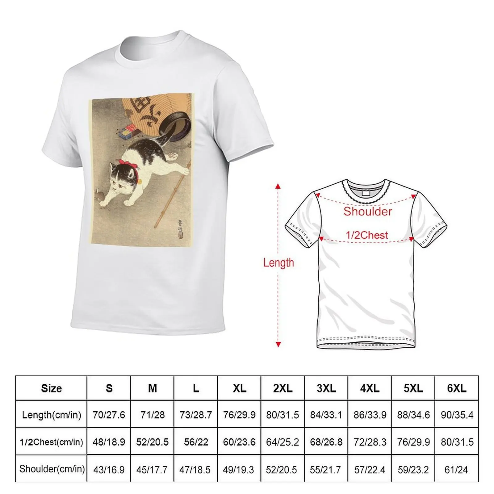 Ukiyo-e Japanese art Cat T-Shirt kawaii clothes for a boy heavy weight t shirts for men