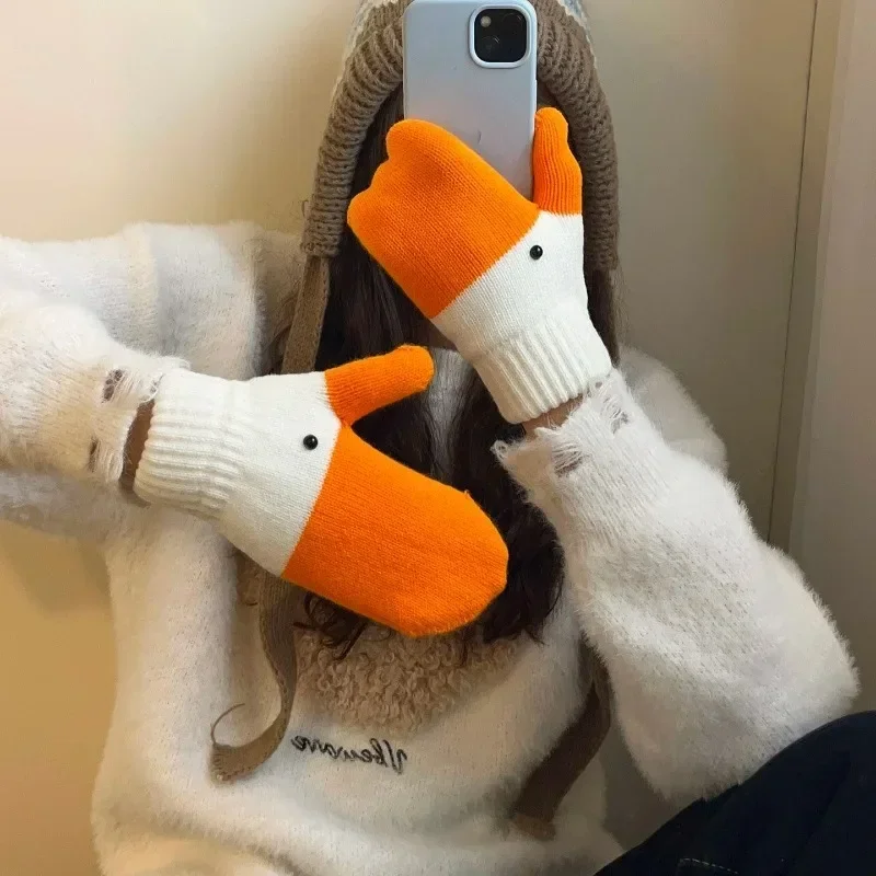 جديد الشتاء أوزة قفازات مضحك الجدة الحيوان قفازات مع الحرارية لينة بطانة لطيف الدافئة أوزة القفازات مضحك محاكاة ساخرة قفازات للجنسين #4