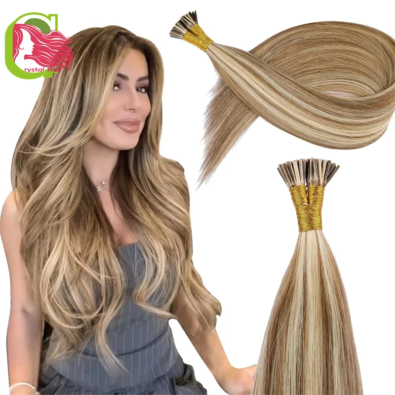 Straight Highlight Hair I Tip Hair Extensions Natural Real Virgin Human Hair Fusion Hair Original 99j 1b 613 Blonde Honey Color