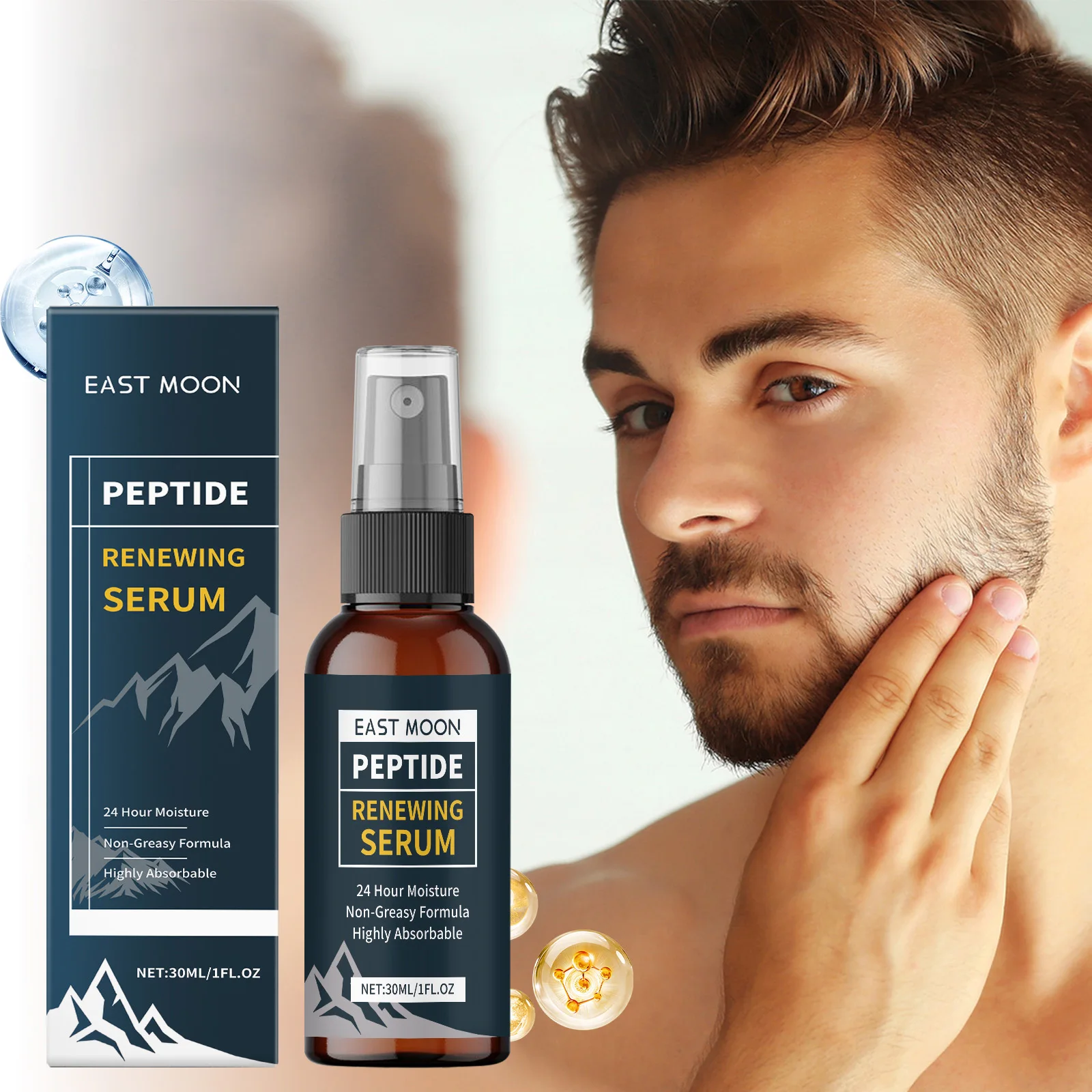

Men Renewing Serum Spray Hydrating & Firming Face Essence Wrinkle Reduction Shrink Pores Smoothing Tightening Skin Care