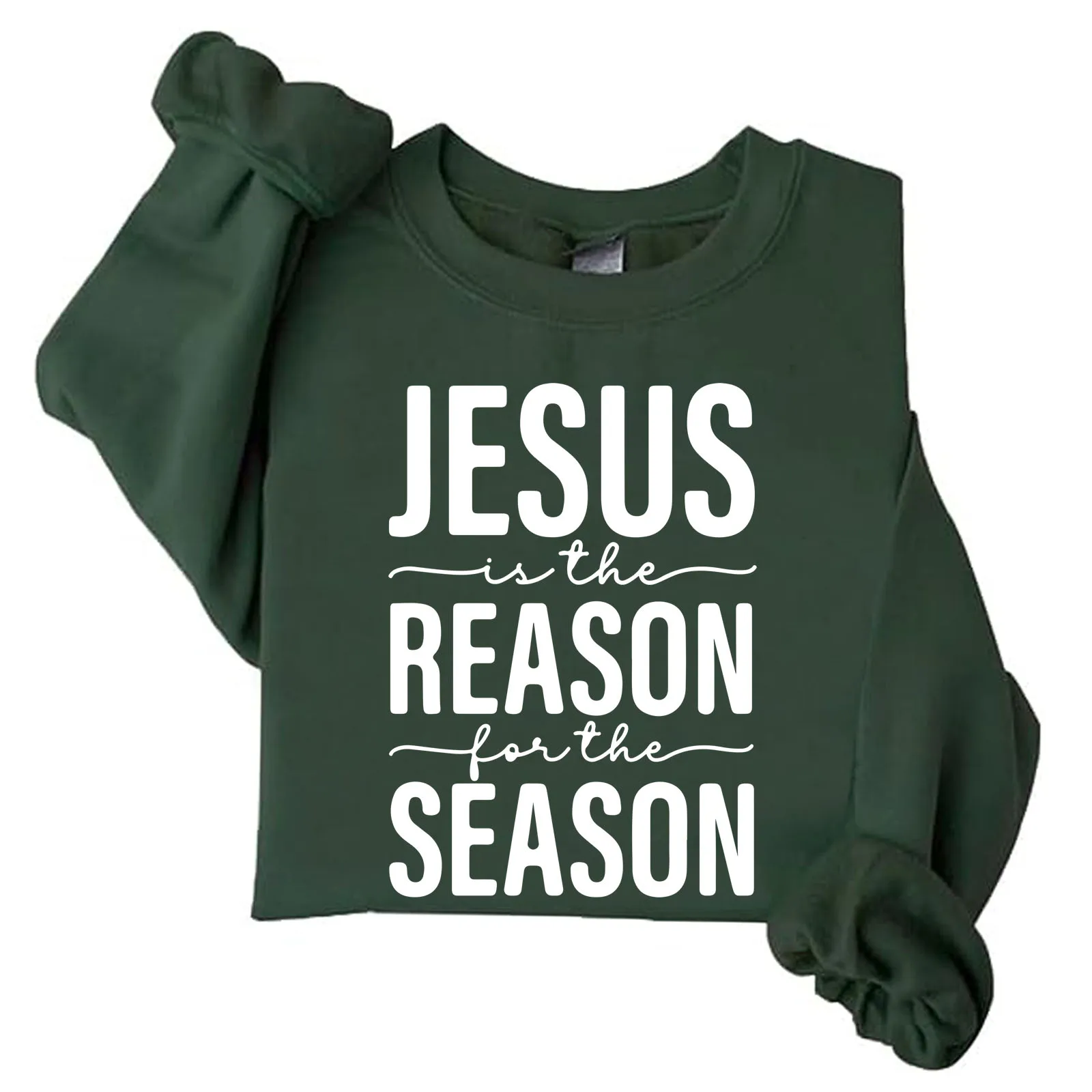 Bundle Jesus Is The Reason for The Season Sweatshirt for Women Christian Bible Verse Faith Religion Sweatshirts