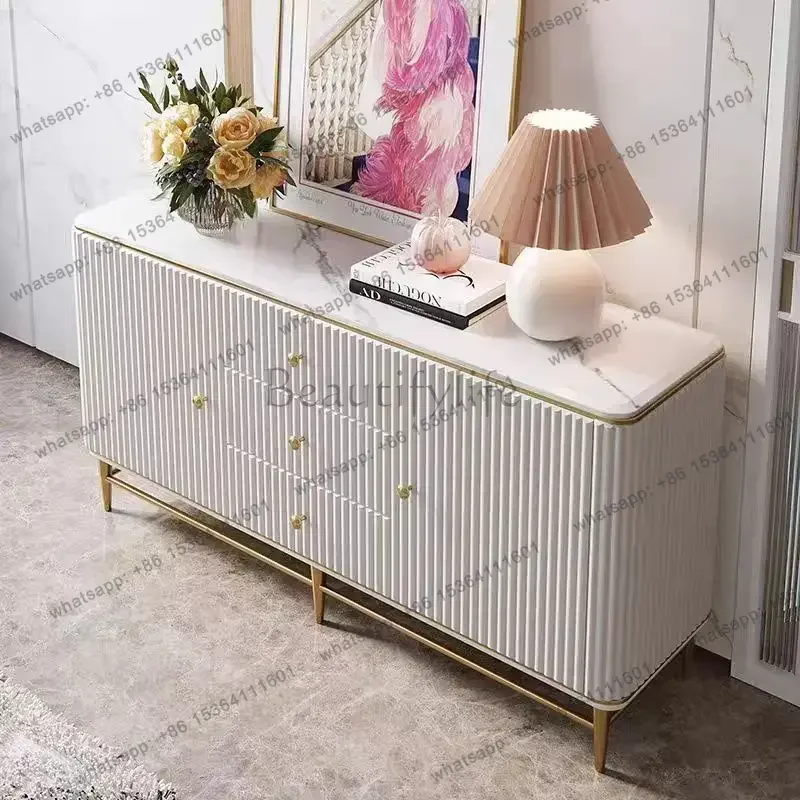 Best Sellers Luxury Marble Dining Side Cabinet Restaurant Entry Modern Simple Living Room Cabinet Soft Storage Home Furniture Ko