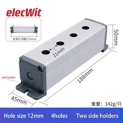 4pcs E-TEN1322 12mm stainless steel Switch button box 1 2 3 4 6 holes 21mm spacing