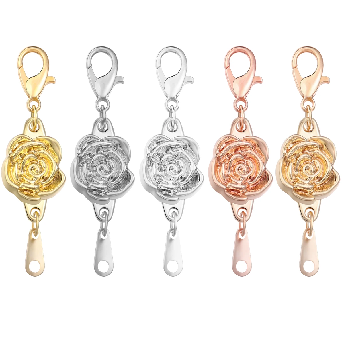 5 قطعة/الوحدة المشابك المغناطيسية القوية سبيكة ارتفع تمديدات الإغلاق مشبك قفل موصلات DIY بها بنفسك صنع المجوهرات أساور قلادة #1