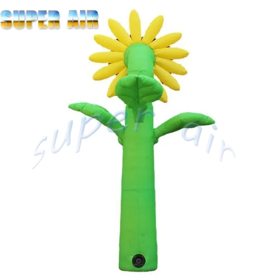 Modelo de girassol inflável decorativo personalizado de 8m de altura para festivais, display floral atraente