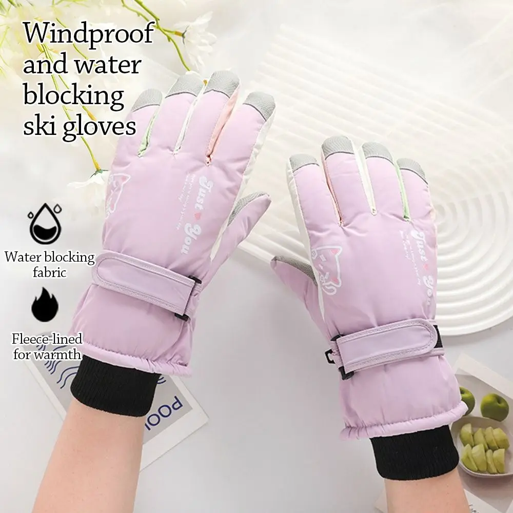

Fashion Warm Winter Gloves Thickened Thermal Nonslip Cycling Gloves Cute Cat Sport Snowboard Ski Gloves Outdoor